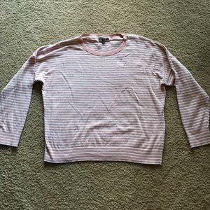 Banana Republic Sweater Pink w/ White Stripes